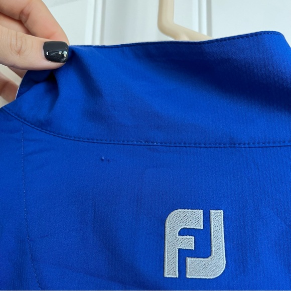 Footjoy FJ Men’s Blue Windbreaker Long Sleeve 1/4 Zip pullover XXL active golf - Picture 5 of 5